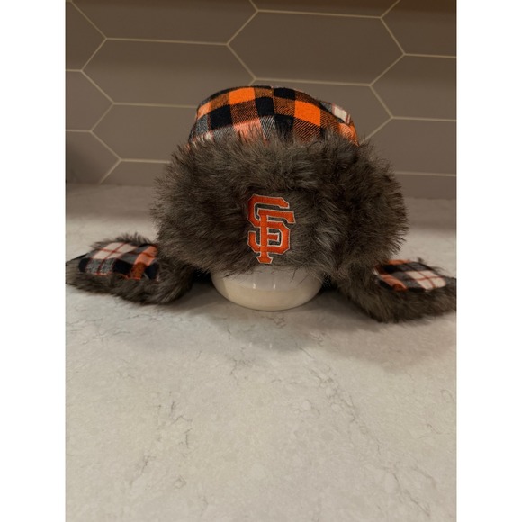 River Rock Casino Other - San Francisco Giants 2017 SGA River Rock Casino Plaid Trapper Hat SF Logo